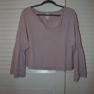 We The Free Waffle Slouchy Top - Mauve
